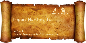 Lopos Marinella névjegykártya